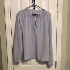 Sanctuary Blue Long Sleeve Tie Front Blouse